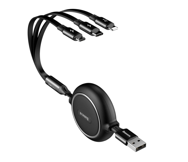 Baseus Rozwijany kabel 3w1 USB - micro USB / Lightning / USB-C 3.5A - 1502032 - zdjęcie